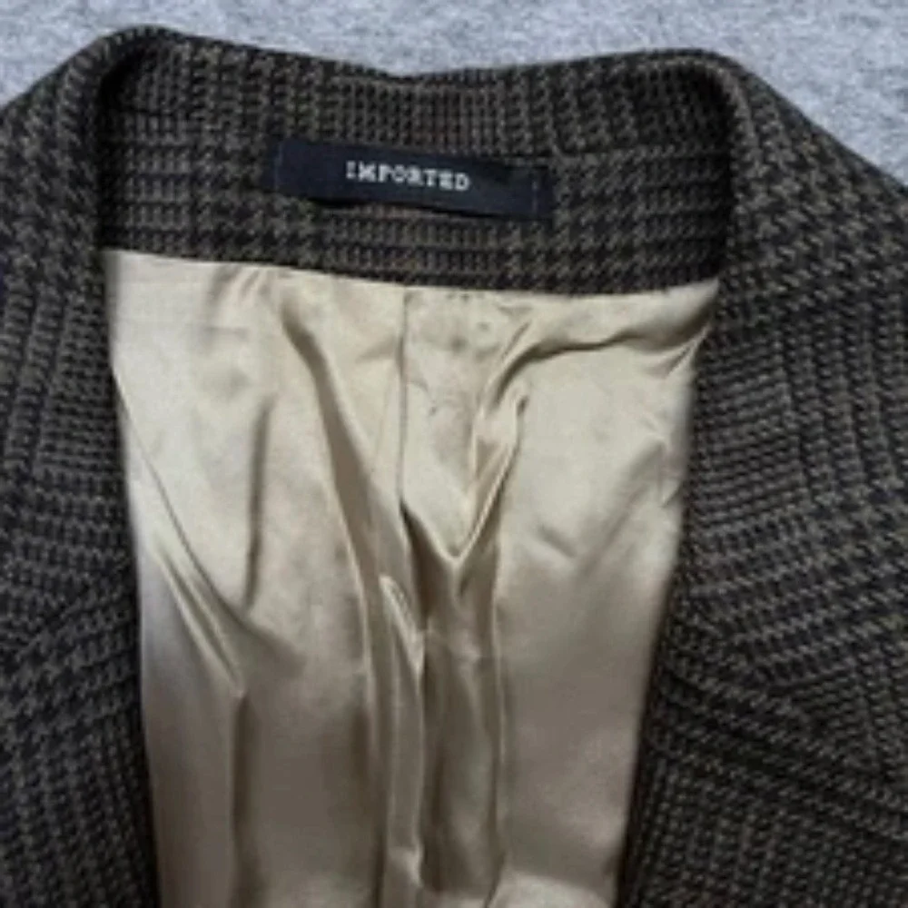 Lauren Ralph Lauren Blazer Mens 40R Glen Plaid 100% Wool Brown Sport Coat Jacket